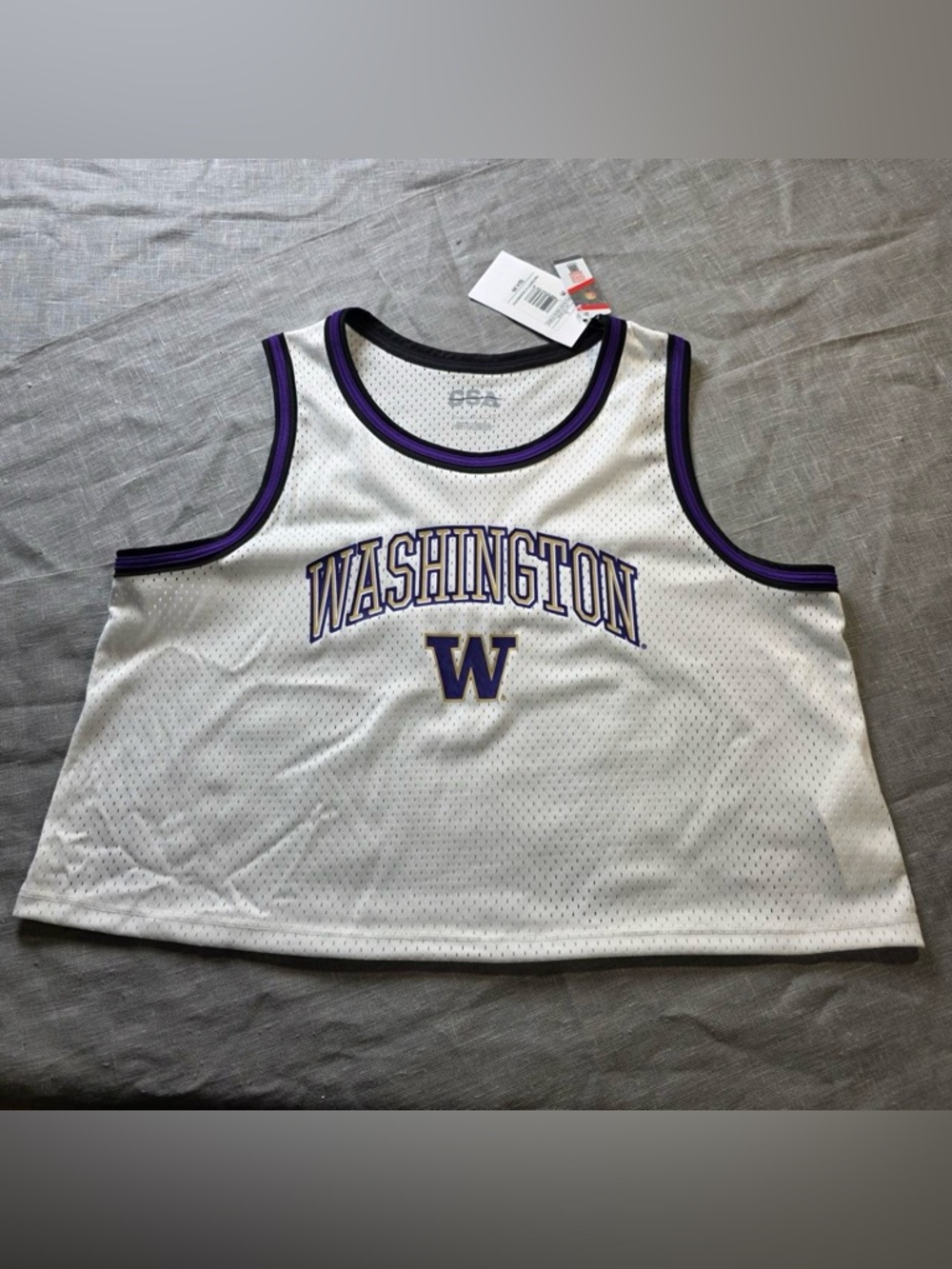 NCAA Washington Huskies Women’s Cropped Jersey White Size L NWT